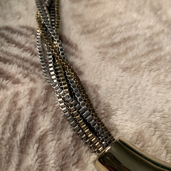 Stunning Lydell NYC gold, silver statement necklace - Picture 2 of 5